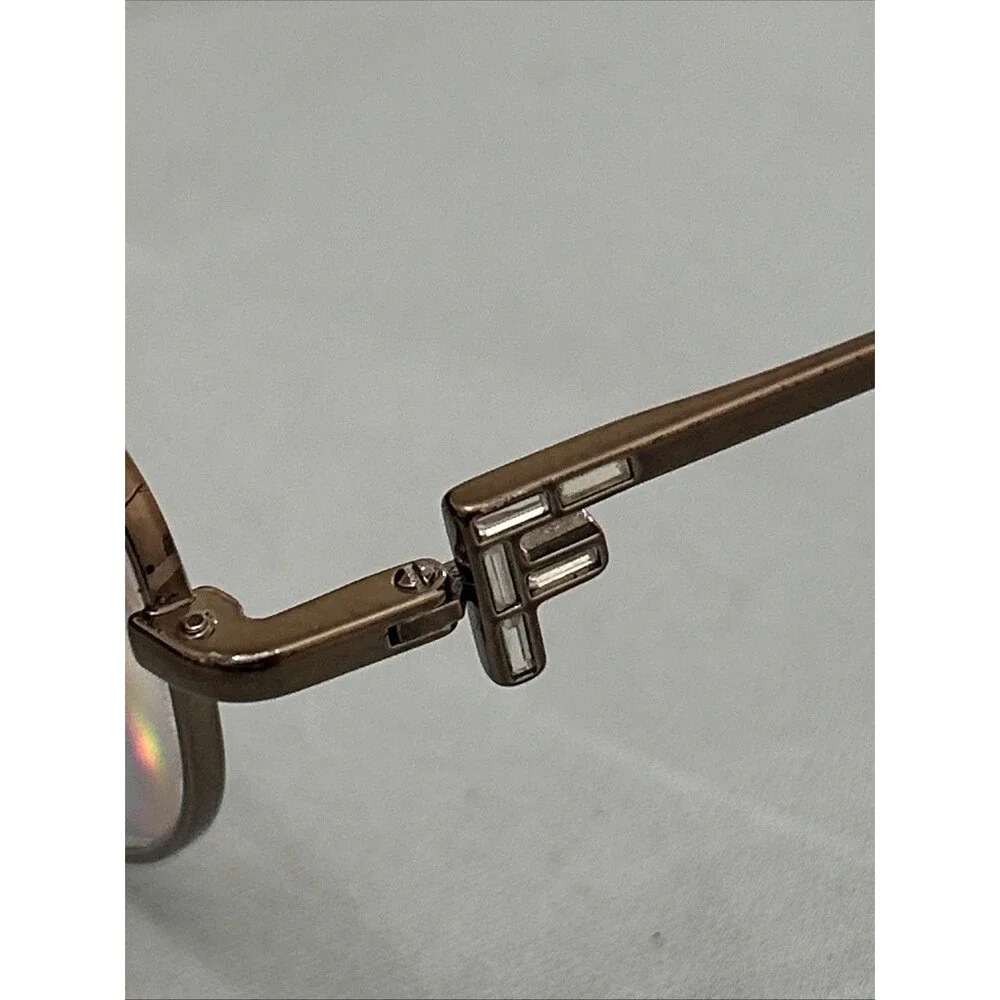 Vintage Fendi F570 Eyeglasses Frame Bronze Crystal 54☐18 135 Italy w/ Case